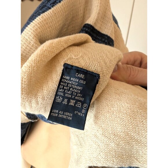 Ralph Lauren Women's Cotton Silk Knit Striped Open Shawl Long Cardigan Size Larg - Picture 7 of 14